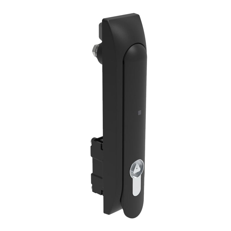 SOUTHCO Swinghandle Latch, Large Size - 150 mm (5.9 in), Lock/Unlock Handle, Use with Linear Actuator or as Single Point Latch, 8 mm Triangle DIN, Non-Sealed, Glass filled Nylon, Black [H3-66-577-071]