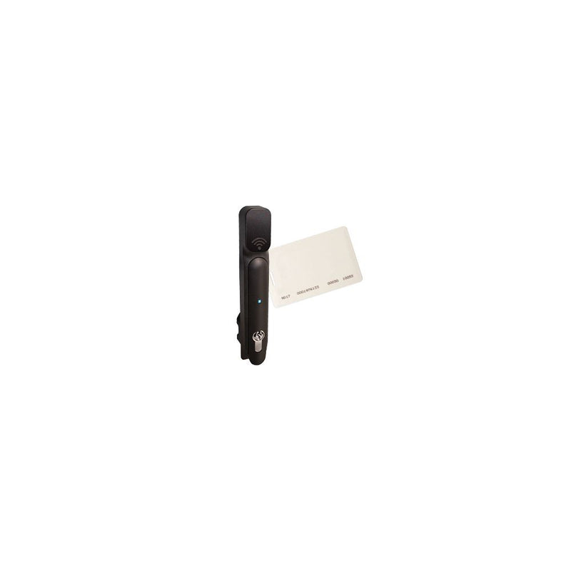SOUTHCO Electronic Locking Swinghandle, HID® 125kHz Card Reader, Weigand Output, High Security DIN Lock, Glass Filled Nylon, Black [H3-EM-62-100]