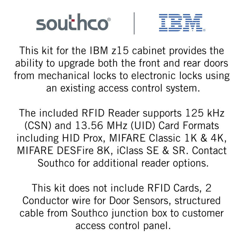 SOUTHCO IBM Z14ZR1, Z15, and Z16 Rack Level Security Upgrade Kit [H3-EM-99-610]