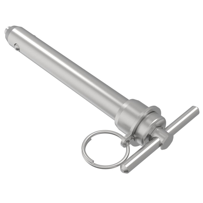 SOUTHCO LOCKWELL® Pin, Double Acting, T-Handle, 12.7 mm Shank Dia., 101.6 mm Grip, Stainless Steel, Passivated [LH-8CT4000D]