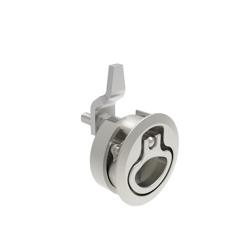 SOUTHCO Compression Latch, Medium Size, No Restriction, 12 - 22.5mm (.475 - . 885 in) Door thickness, 27 - 40mm or 51 -64mm (1.06 - 1.57 in or 2.00 - 2.52 in) Grip, 316 Stainless Steel, Electropolished [M1-20-32-48]