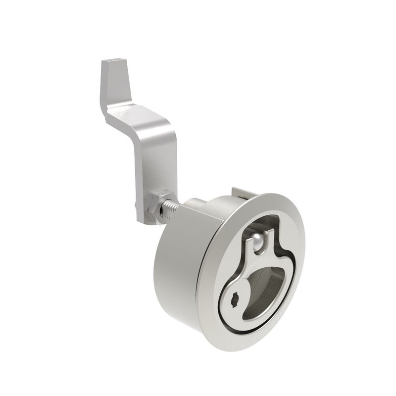 SOUTHCO Compression Latch, Medium Size, Locking, 2 - 12mm (.075 - . 475 in) Door thickness, 21 - 28mm or 63 -76mm (.83 - 1.10 in or 2.48 - 3.00 in) Grip, 316 Stainless Steel, Electropolished [M1-20-81-88]