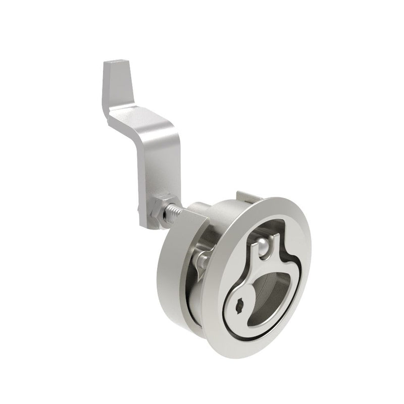 SOUTHCO Compression Latch, Medium Size, Locking, 12 - 22.5mm (.475 - . 885 in) Door thickness, 21 - 28mm or 63 -76mm (.83 - 1.10 in or 2.48 - 3.00 in) Grip, 316 Stainless Steel, Electropolished [M1-20-82-88]