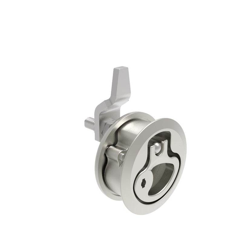 SOUTHCO Compression Latch, Medium Size, Locking, 18.5 - 29mm (.073 - 1.14 in) Door thickness, 27 - 40mm or 51 -64mm (1.06 - 1.57 in or 2.00 - 2.52 in) Grip, 316 Stainless Steel, Electropolished [M1-20-83-48]