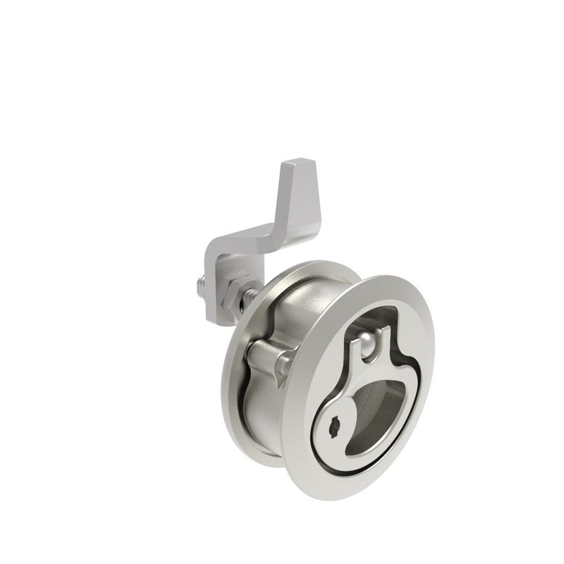SOUTHCO Compression Latch, Medium Size, Locking, 18.5 - 29mm (.073 - 1.14 in) Door thickness, 21 - 28mm or 63 -76mm (.83 - 1.10 in or 2.48 - 3.00 in) Grip, 316 Stainless Steel, Electropolished [M1-20-83-58]