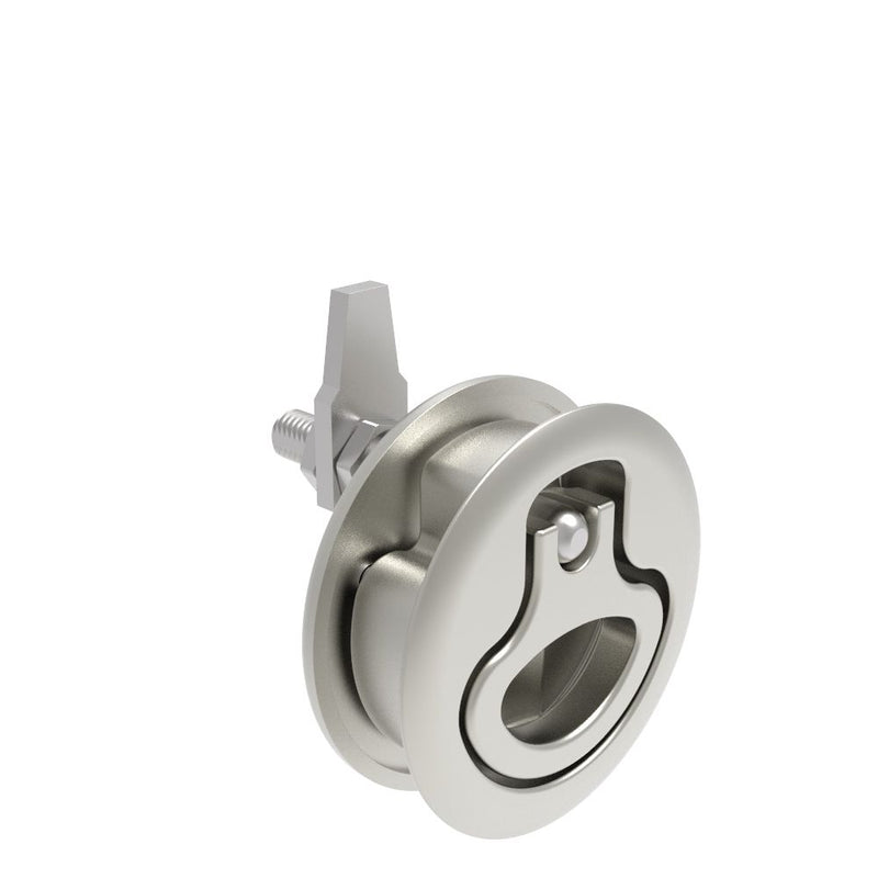 SOUTHCO Compression Latch, Large Size, No Restriction, 18.5 - 29mm (.073 - 1.14 in) Door thickness, 47 - 61mm (1.85 - 2.40 in) Grip, 316 Stainless Steel, Electropolished [M1-25-33-38]
