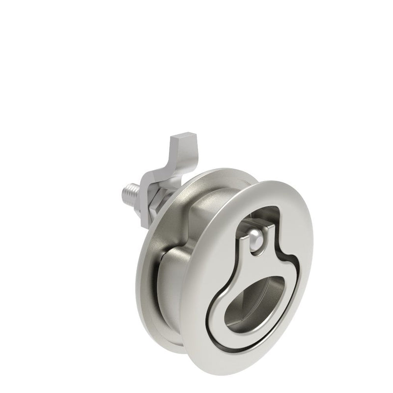 SOUTHCO Compression Latch, Large Size, No Restriction, 18.5 - 29mm (.073 - 1.14 in) Door thickness, 34 - 48mm or 60 -75mm (1.34 - 1.89 in or 2.36 - 2.95 in) Grip, 316 Stainless Steel, Electropolished [M1-25-33-48]