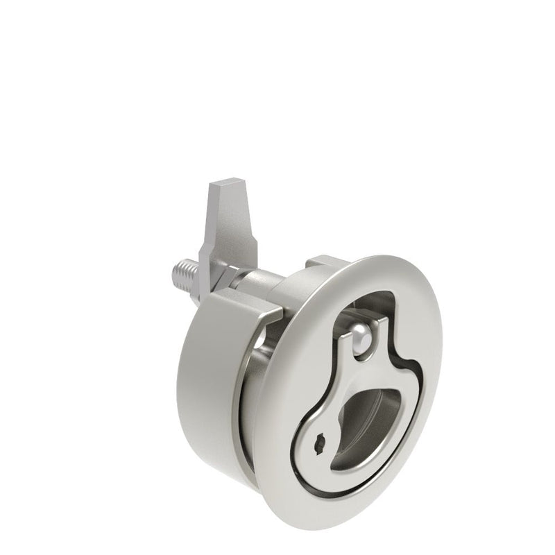 SOUTHCO Compression Latch, Large Size, Locking, 2 - 12mm (.075 - . 475 in) Door thickness, 47 - 61mm (1.85 - 2.40 in) Grip, 316 Stainless Steel, Electropolished [M1-25-81-38]