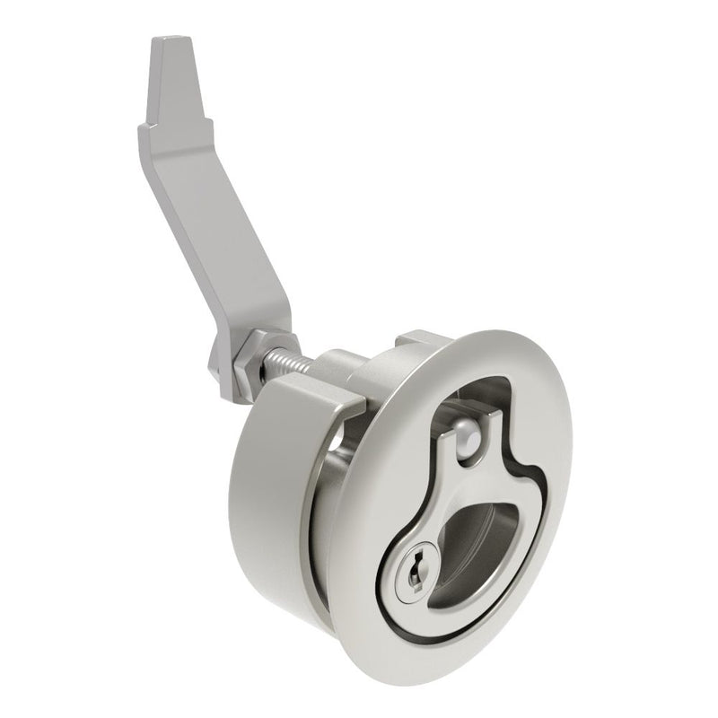 SOUTHCO Compression Latch, Large Size, Key Locking, 2 - 12mm (.075 - . 475 in) Door thickness, 23.5 - 35mm or 74 -88mm (.92 - 1.38 in or 2.91 - 3.47 in) Grip, 316 Stainless Steel, Electropolished [M1-25-91-88]