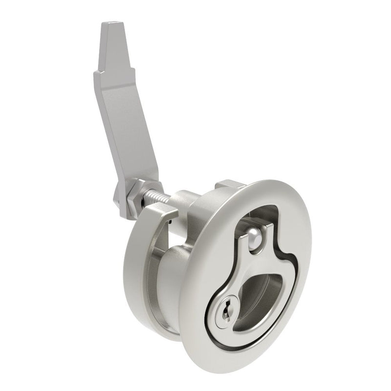 SOUTHCO Compression Latch, Large Size, Key Locking, 12 - 22.5mm (.475 - . 885 in) Door thickness, 34 - 48mm or 60 -75mm (1.34 - 1.89 in or 2.36 - 2.95 in) Grip, 316 Stainless Steel, Electropolished [M1-25-92-78]