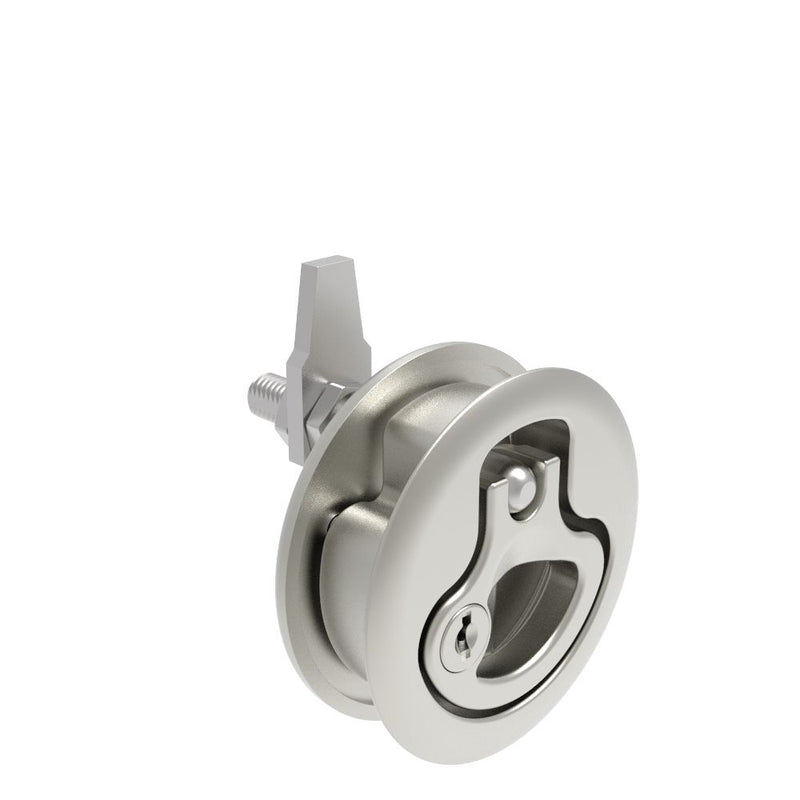 SOUTHCO Compression Latch, Large Size, Key Locking, 18.5 - 29mm (.073 - 1.14 in) Door thickness, 47 - 61mm (1.85 - 2.40 in) Grip, 316 Stainless Steel, Electropolished [M1-25-93-38]