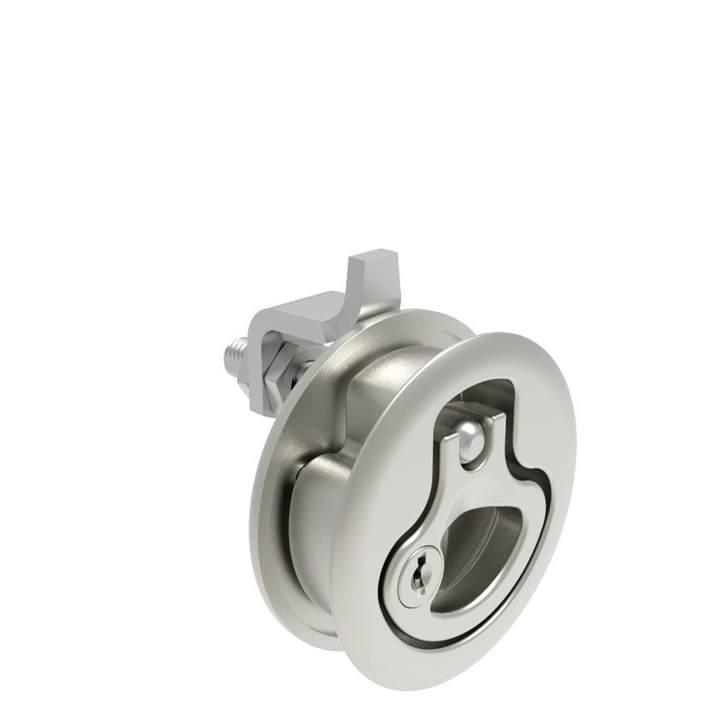 SOUTHCO Compression Latch, Large Size, Key Locking, 18.5 - 29mm (.073 - 1.14 in) Door thickness, 23.5 - 35mm or 74 -88mm (.92 - 1.38 in or 2.91 - 3.47 in) Grip, 316 Stainless Steel, Electropolished [M1-25-93-58]
