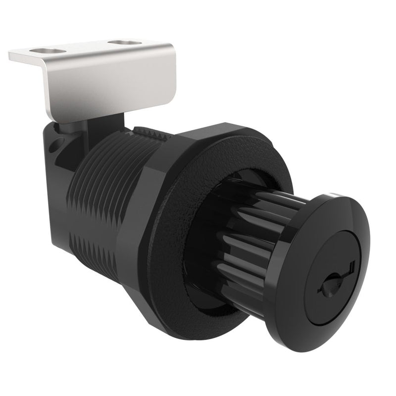 SOUTHCO Push-to-close Latch, Key Locking, Plastic, Natural, Black [M1-2A-23-5]