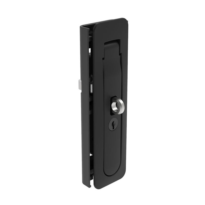 SOUTHCO Multi-Point Compression Latch Actuator, Key Locking, with Padlock Hasp, Southco CH751 Key lock, NEMA 4 / IP66 Sealed, 1.5 - 3mm (.06 - .12 in) Door thickness, Zinc alloy, Powder Coated, Black [M3-40-101-10]