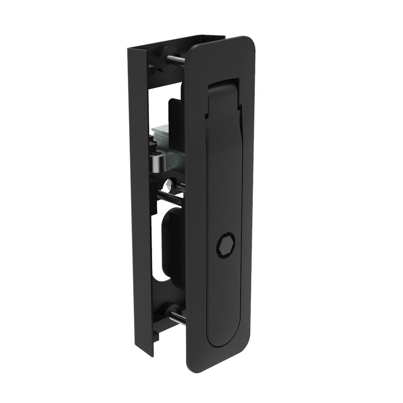 SOUTHCO Multi-Point Compression Latch Actuator, Tool Secured, Bellcore 216 Key, NEMA 4 / IP66 Sealed, 24 - 25.5mm (.94 - 1.00 in) Door thickness, Zinc alloy, Powder Coated, Black [M3-40-160-25]