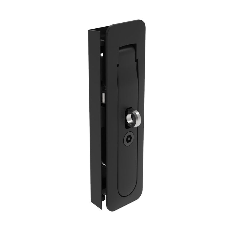 SOUTHCO Multi-Point Compression Latch Actuator, Tool Secured, with Padlock Hasp, Bellcore Electronics Key, NEMA 4 / IP66 Sealed, 1.5 - 3mm (.06 - .12 in) Door thickness, Zinc alloy, Powder Coated, Black [M3-40-171-10]