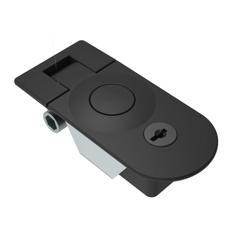 SOUTHCO Multi-Point Compression Latch Actuator, Key-Locking, 0 - 5mm ( 0 - .20 in) Door thickness, Zinc alloy, Powder Coated, Black [M3-91]