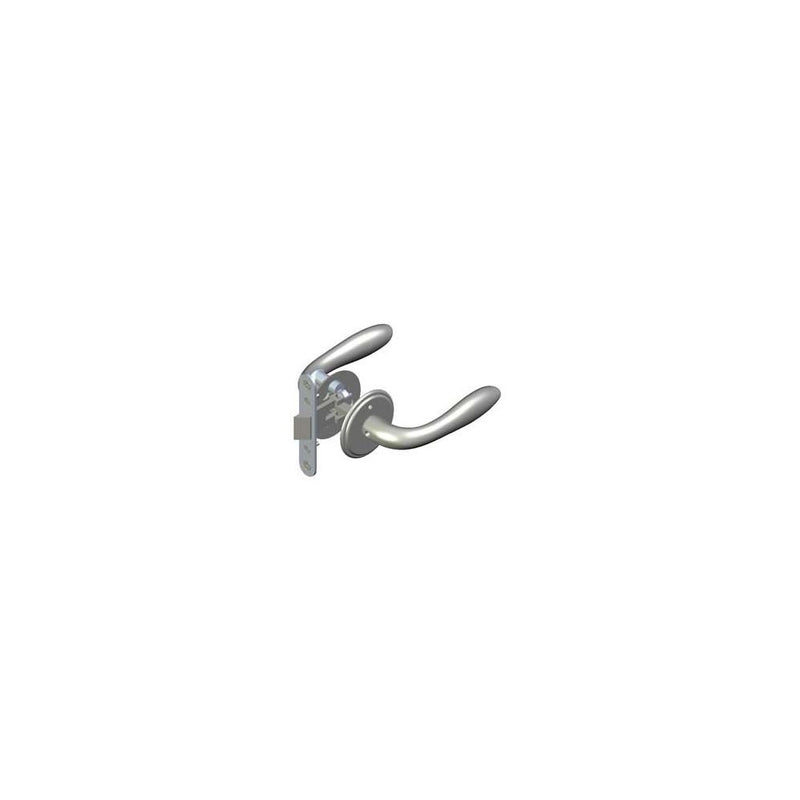 SOUTHCO McCoy Entry Door Latch, Portofino Handle with Privacy Knob, Right Hand In, 28 - 37mm (1.13 - 1.50 in) Door Thickness, Satin Chrome [MA-01-321-02-20]