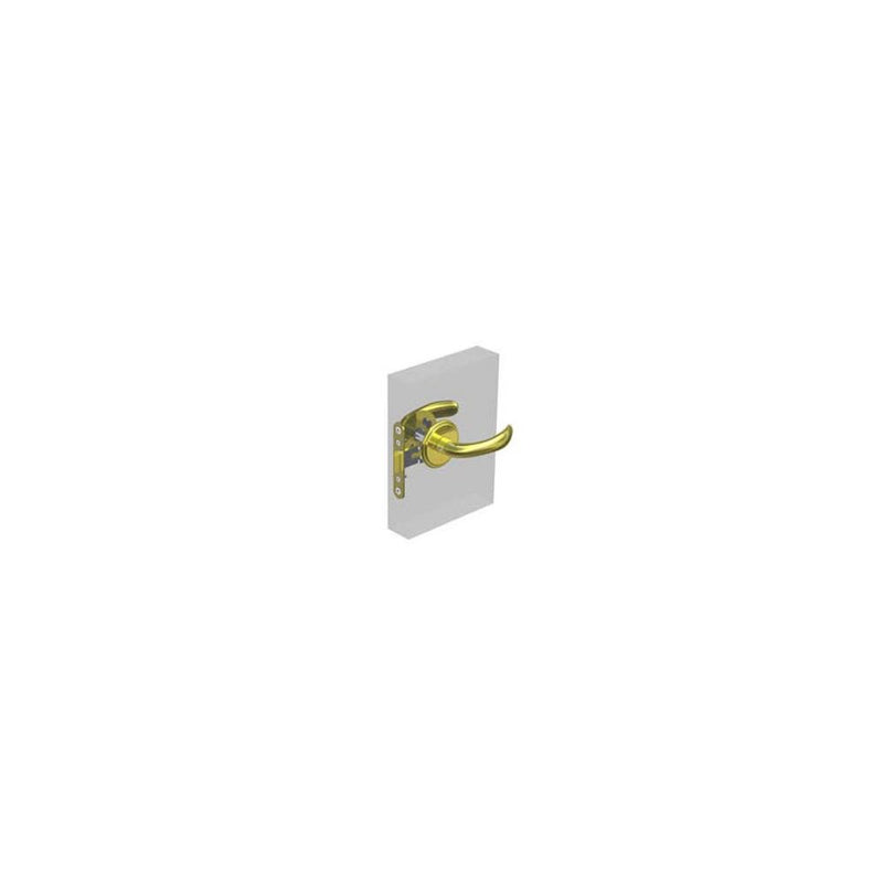 SOUTHCO McCoy Entry Door Latch, Nova Handle without Privacy Knob, Right Hand In or Left Hand Out, 22 - 30mm (.88 - 1.19 in) Door Thickness, Diamond Brass [MA-01-700-01-40]