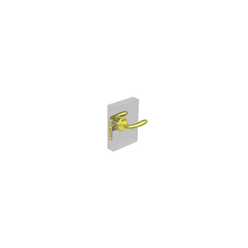 SOUTHCO McCoy Entry Door Latch, Portofino Handle without Privacy Knob, Right Hand Out or Left Hand In, 28 - 37mm (1.13 - 1.50 in) Door Thickness, Diamond Brass [MA-01-601-02-40]