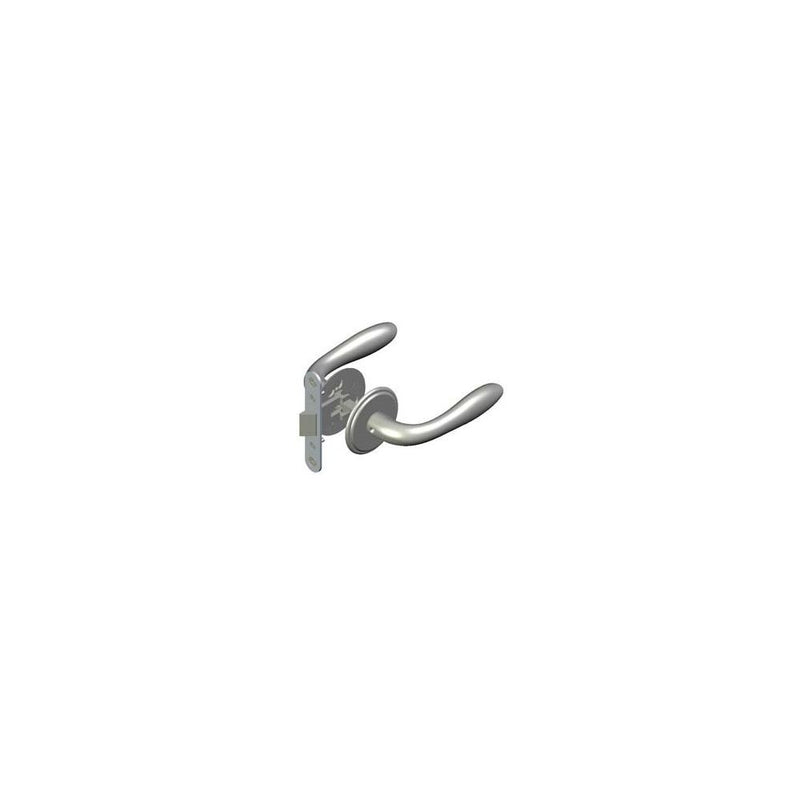 SOUTHCO McCoy Entry Door Latch, Portofino Handle without Privacy Knob, Right Hand In or Left Hand Out, 28 - 37mm (1.13 - 1.50 in) Door Thickness, Satin Chrome [MA-01-701-02-20]