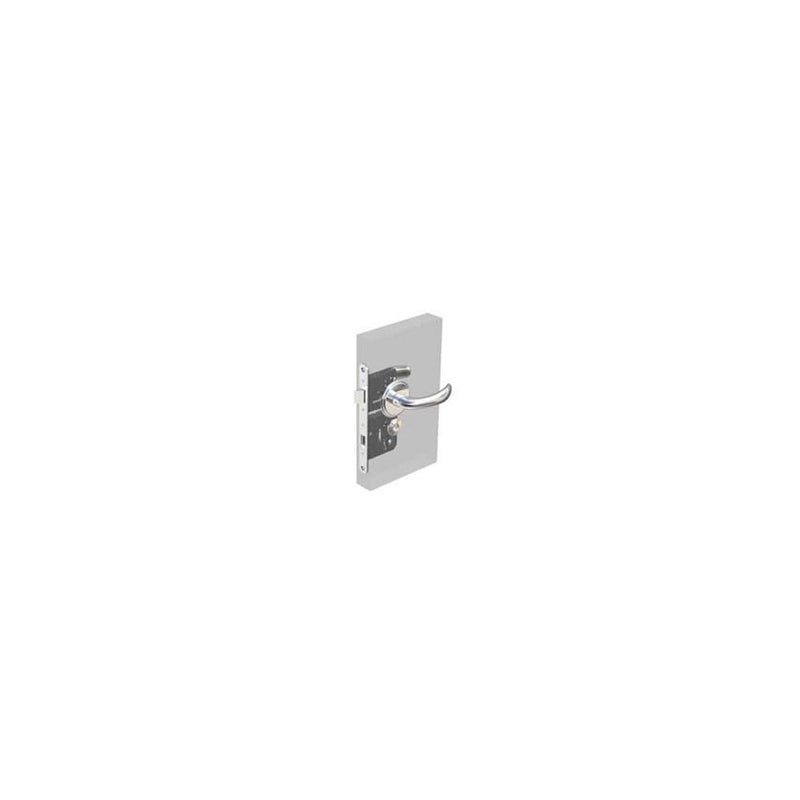 SOUTHCO McCoy Star Entry Door Latch, Nova Handle, Star Key Lock, Left Hand In, 22 - 30mm (.88 - 1.19 in) Door Thickness, Chrome [MA-02-530-01-100]