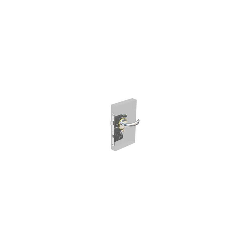 SOUTHCO McCoy Star Entry Door Latch, Nova Handle, Star Key Lock, Right Hand In, 36.5 - 45mm (1.44 - 1.75 in) Door Thickness, Chrome with Diamond Brass Accent [MA-02-332-01-140]