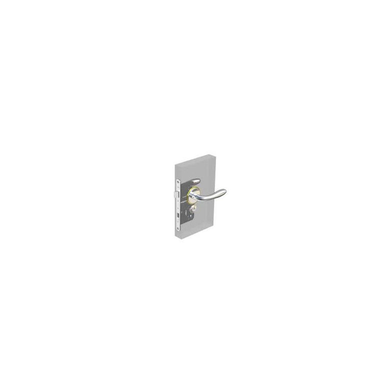 SOUTHCO McCoy Star Entry Door Latch, Portifino Handle, Star Key Lock, Right Hand Out, 36.5 - 45mm (1.44 - 1.75 in) Door Thickness, Chrome with Diamond Brass Accent [MA-02-232-02-140]