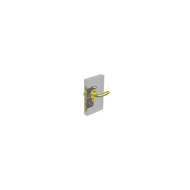 SOUTHCO McCoy Star Entry Door Latch, Portifino Handle, Star Key Lock, Left Hand Out, 28 - 37mm (1.13 - 1.50 in) Door Thickness, Diamond Brass [MA-02-431-02-400]