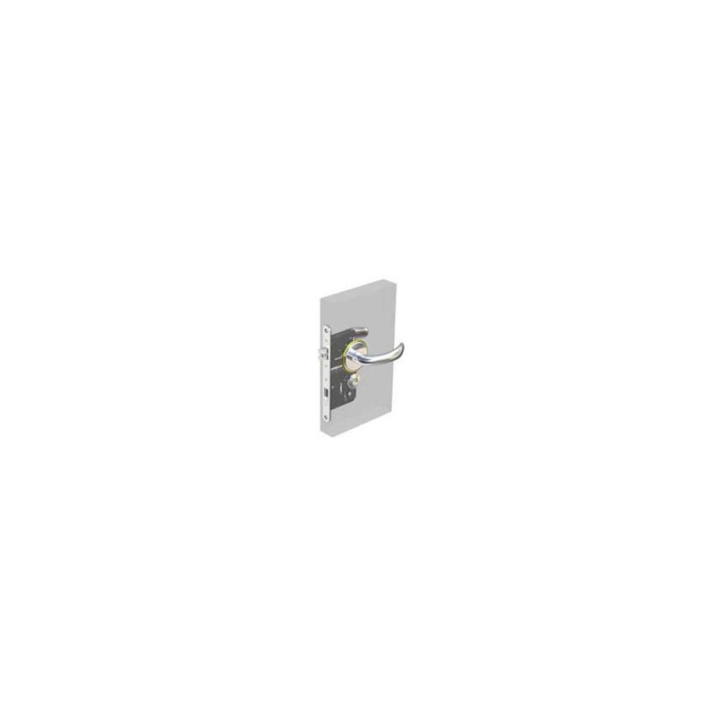 SOUTHCO McCoy Star Entry Door Latch, Nova Handle, Star Key Lock, Left Hand In, 22 - 30mm (.88 - 1.19 in) Door Thickness, Chrome with Diamond Brass Accent [MA-07-530-01-140]