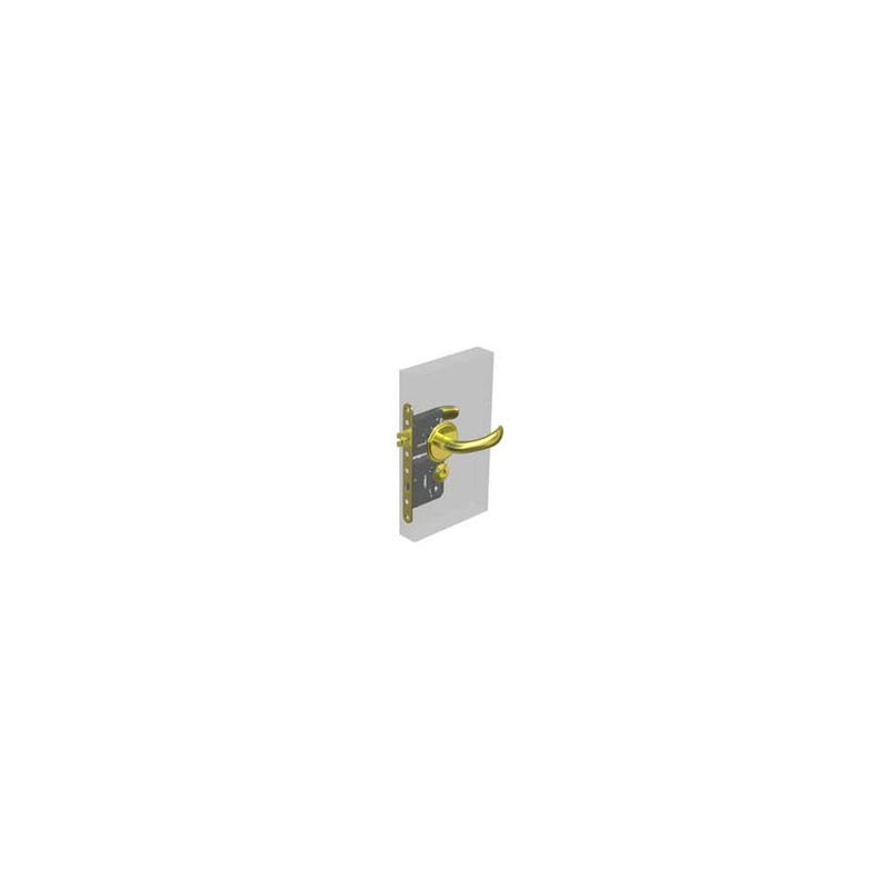 SOUTHCO McCoy Star Entry Door Latch, Nova Handle, Star Key Lock, Left Hand In, 28 - 37mm (1.13 - 1.50 in) Door Thickness, Diamond Brass [MA-07-531-01-400]