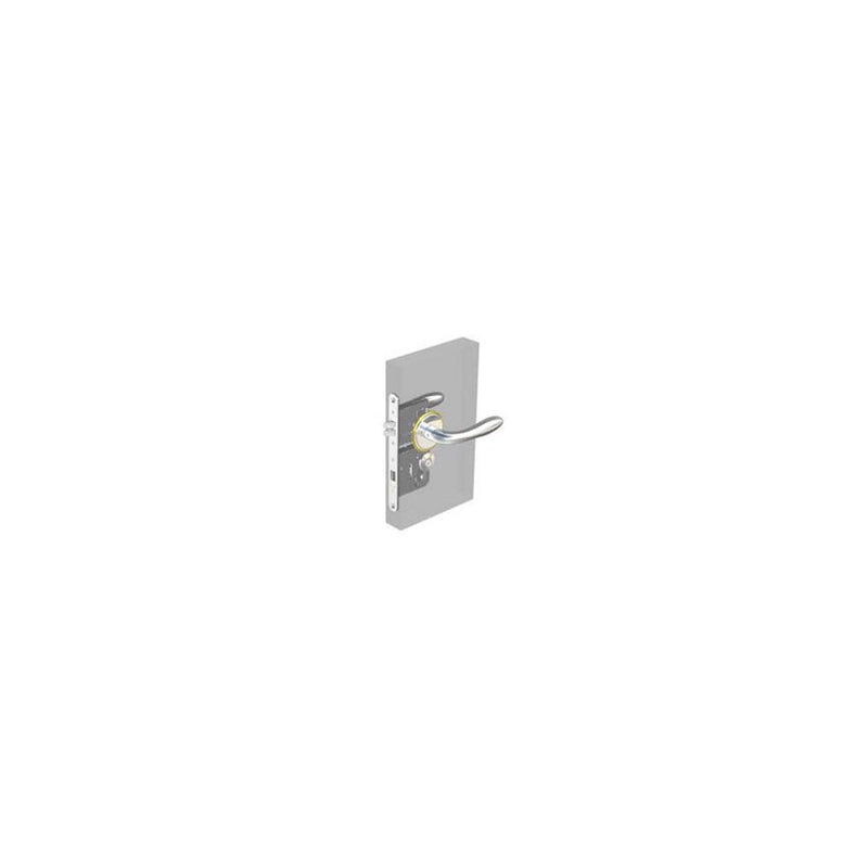 SOUTHCO McCoy Star Entry Door Latch, Portifino Handle, Star Key Lock, Right Hand Out, 36.5 - 45mm (1.44 - 1.75 in) Door Thickness, Chrome with Diamond Brass Accent [MA-07-232-02-140]