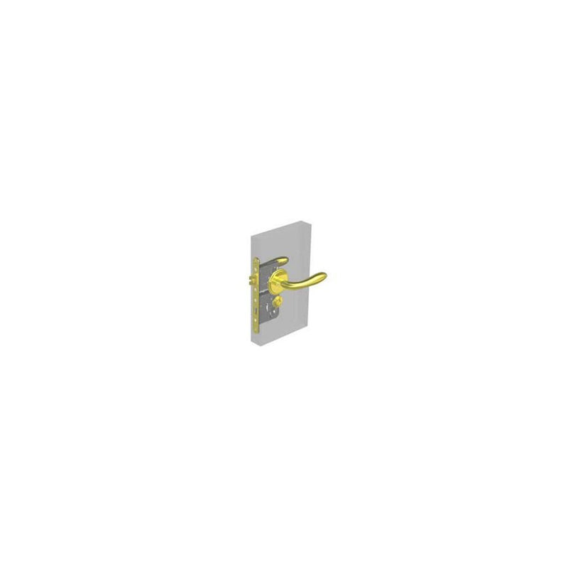 SOUTHCO McCoy Star Entry Door Latch, Portifino Handle, Star Key Lock, Right Hand In, 28 - 37mm (1.13 - 1.50 in) Door Thickness, Diamond Brass [MA-07-331-02-400]
