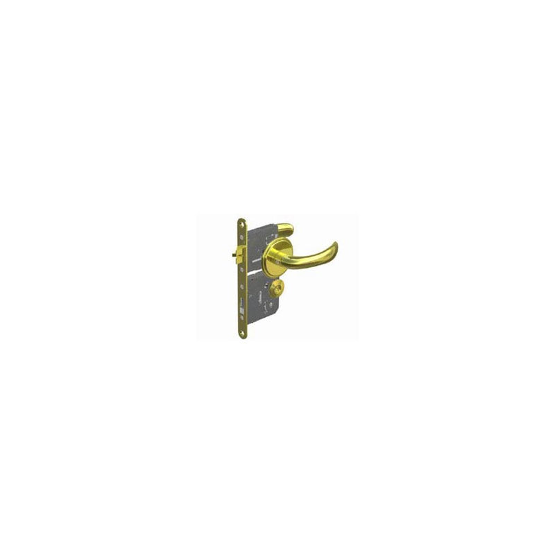 SOUTHCO McCoy Star Entry Door Latch, Nova Handle, Star Key Lock, Right Hand Out, 22 - 30mm (.88 - 1.19 in) Door Thickness, Diamond Brass [MA-07-230-01-400]