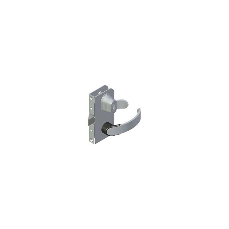 SOUTHCO Offshore Entry Door Latch, Flush Mount, Left Hand In, Key Locking, 14.5 - 17mm (.56 - .69 in) Door Thickness, Chrome Plated [ME-01-511-10]