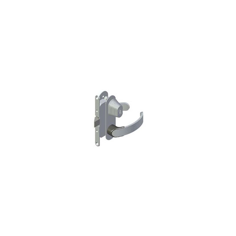 SOUTHCO Offshore Entry Door Latch, Mortise Mount, Right Hand Out, Key Locking, 32 - 37mm (1.25 - 1.50 in) Door Thickness, Chrome Plated [ME-02-217-10]