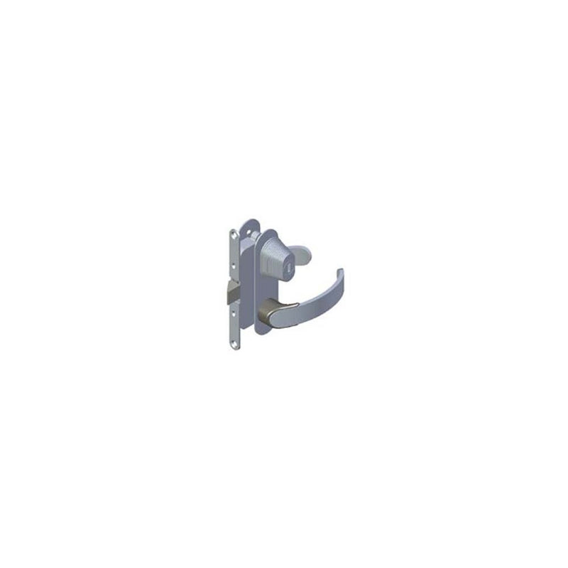 SOUTHCO Offshore Entry Door Latch, Mortise Mount, Left Hand Out, Key Locking, 32 - 37mm (1.25 - 1.50 in) Door Thickness, Aluminum [ME-02-417-60]