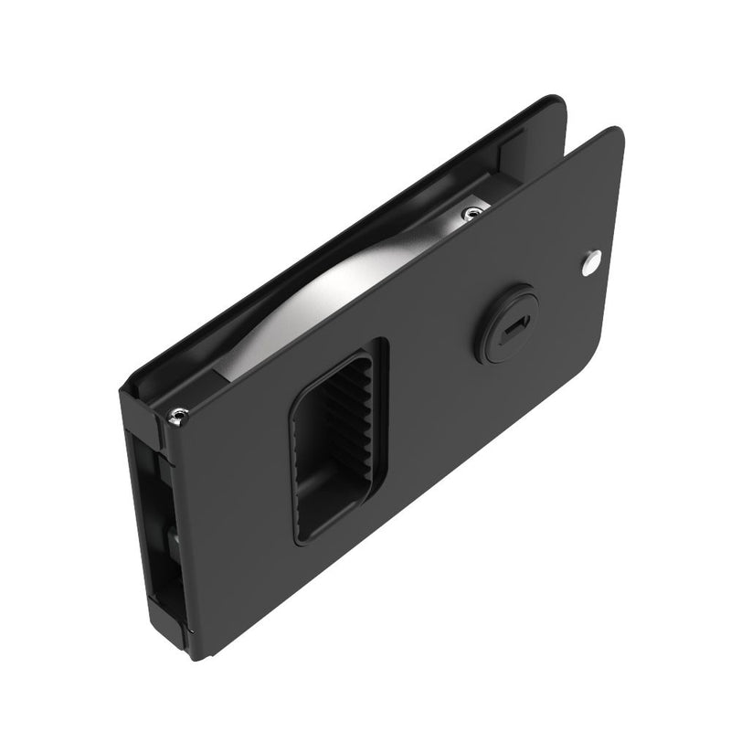 SOUTHCO Flush Entry Door Latch, Key Locking, Standard Design, Fits 12.7 (.50 in) Door Thickness, Aluminum, Black Anodized [MF-01-110-50]