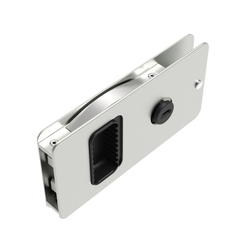SOUTHCO Flush Entry Door Latch, Key Locking, Standard Design, Fits 12.7 (.50 in) Door Thickness, Aluminum, Natural [MF-01-110-60]
