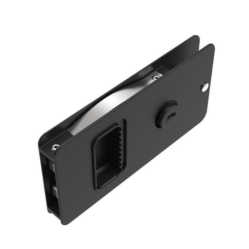 SOUTHCO Flush Entry Door Latch, Key Locking, Standard Design, Fits 12.7 (.50 in) Door Thickness, Aluminum, Black Anodized [MF-01-210-50]