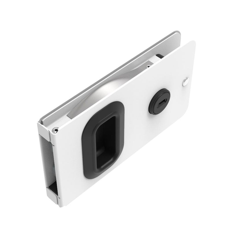 SOUTHCO Flush Entry Door Latch, Key Locking, Weather Proof Design, Fits 12.7 (.50 in) Door Thickness, Aluminum, White Powder Coated [MF-02-110-70]