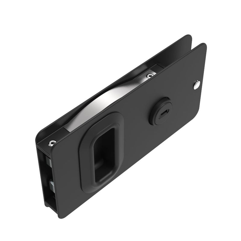 SOUTHCO Flush Entry Door Latch, Key Locking, Weather Proof Design, Fits 12.7 (.50 in) Door Thickness, Aluminum, Black Anodized [MF-02-210-50]
