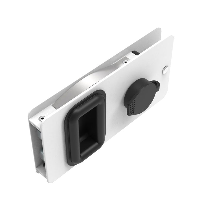 SOUTHCO Flush Entry Door Latch, Key Locking, Sealed Design, Fits 12.7 (.50 in) Door Thickness, Aluminum, White Powder Coated [MF-03-210-70]