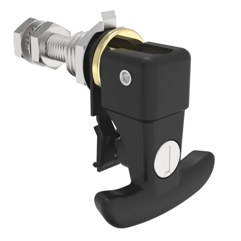 SOUTHCO Compression Latch, Lift & Turn, No Cup, Key Locking, Key Locking, Steel, Powder Coat, Black [N2-2-101-01-5]