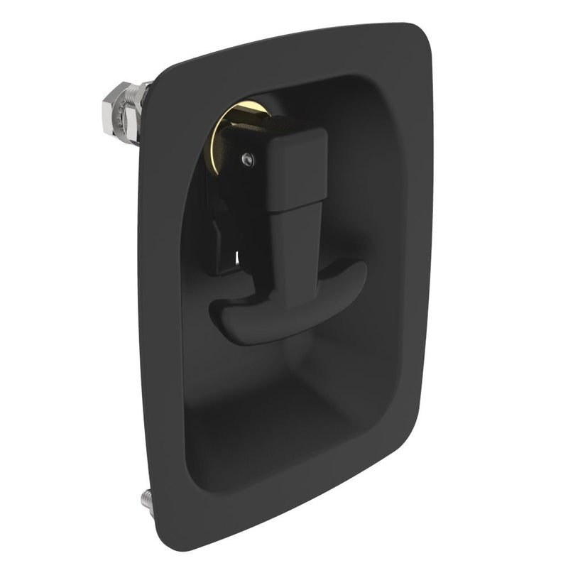 SOUTHCO Compression Latch, Lift & Turn, Medium cup, No Restriction, Non-locking, Steel, Powder Coat, Black [N2-2-500-01-5]