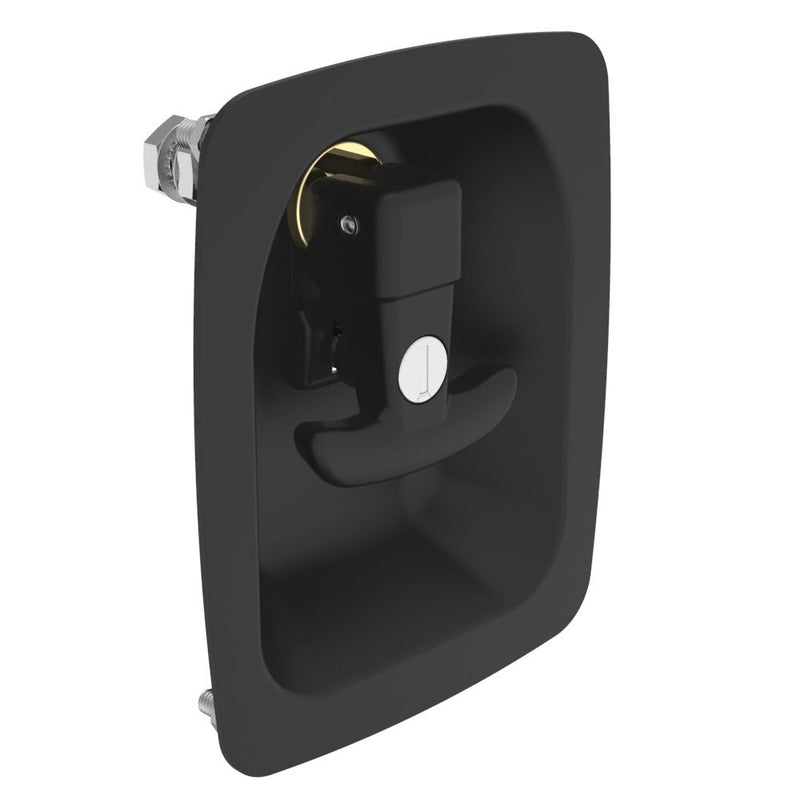 SOUTHCO Compression Latch, Lift & Turn, Medium cup, Key Locking, Key Locking, Steel, Powder Coat, Black [N2-2-501-01-5]