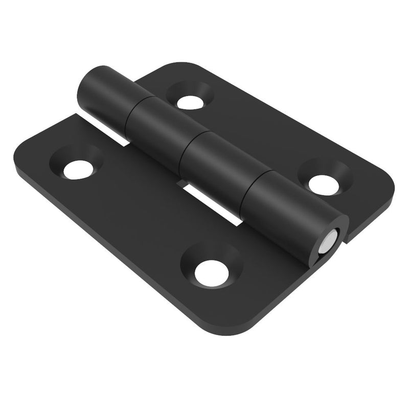 SOUTHCO Surface Mount Hinge, 100 mm size, with Mounting CSK Holes, Steel, Black Powder coated [N6-DHIM-10080-PC]