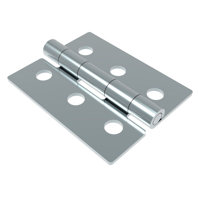SOUTHCO Surface Mount Hinge, 120 mm size, with Mounting Holes, Steel, Blue Zinc Plating [N6-DHIM-150120-6H]
