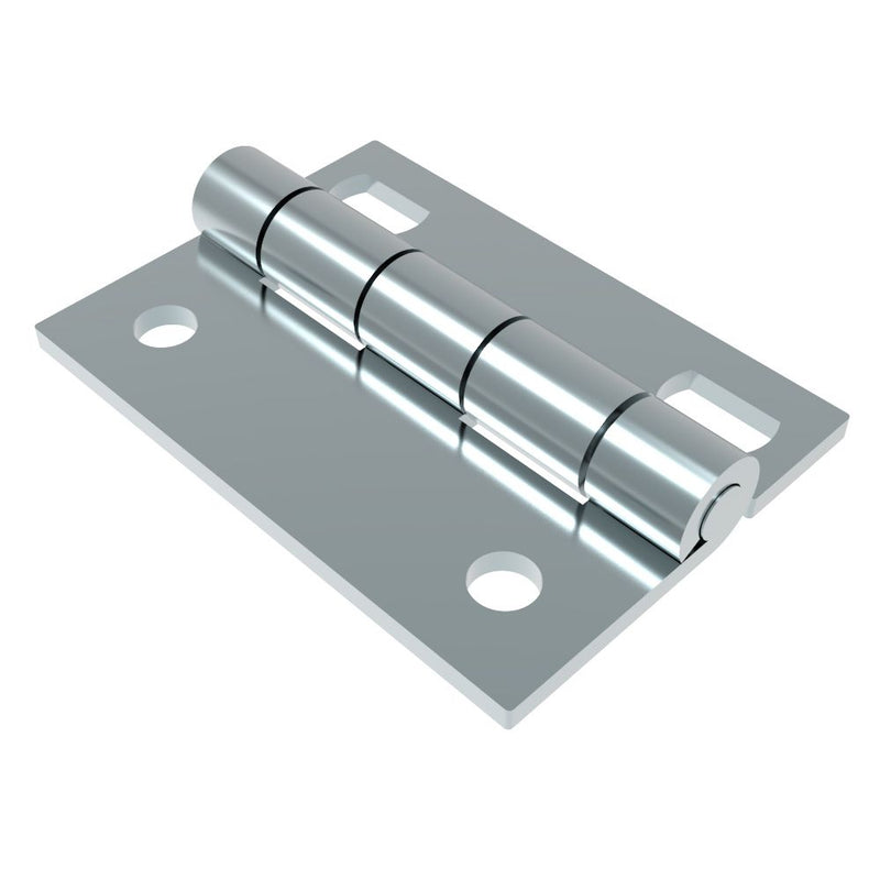 SOUTHCO Surface Mount Hinge, 62.5 mm size, with Mounting Holes, Steel, Blue Zinc plated [N6-DHIM-6346]