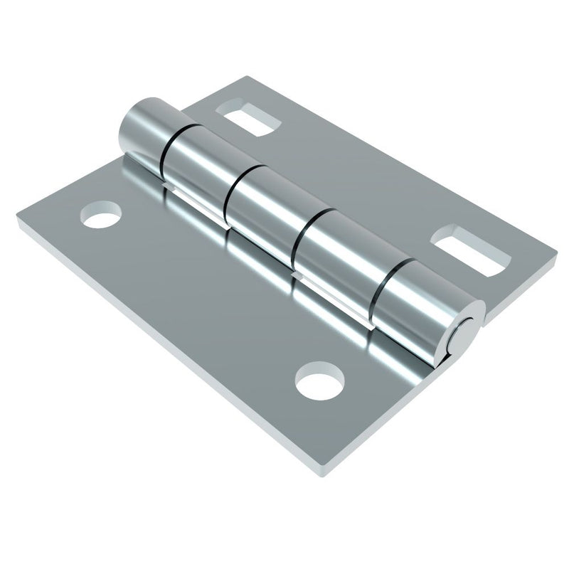 SOUTHCO Surface Mount Hinge, 62.5 mm size, with Mounting Holes, Steel, Blue Zinc plated [N6-DHIM-6348]